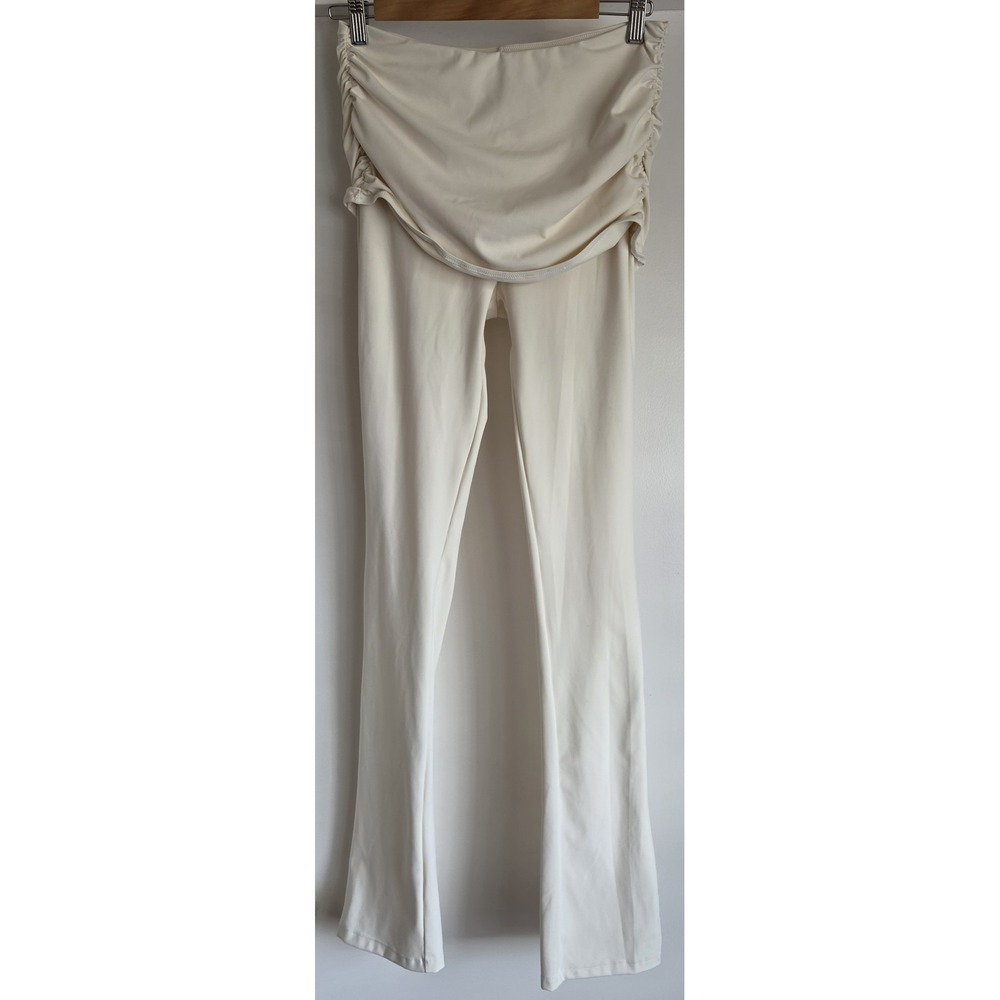 Marsthelabel Fold Over Pants 8 Ivory Flare Trousers Slacks Women